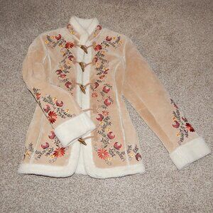 Stunning Vintage Floral Leather Jacket "Phoebe" Friends St Johns Bay